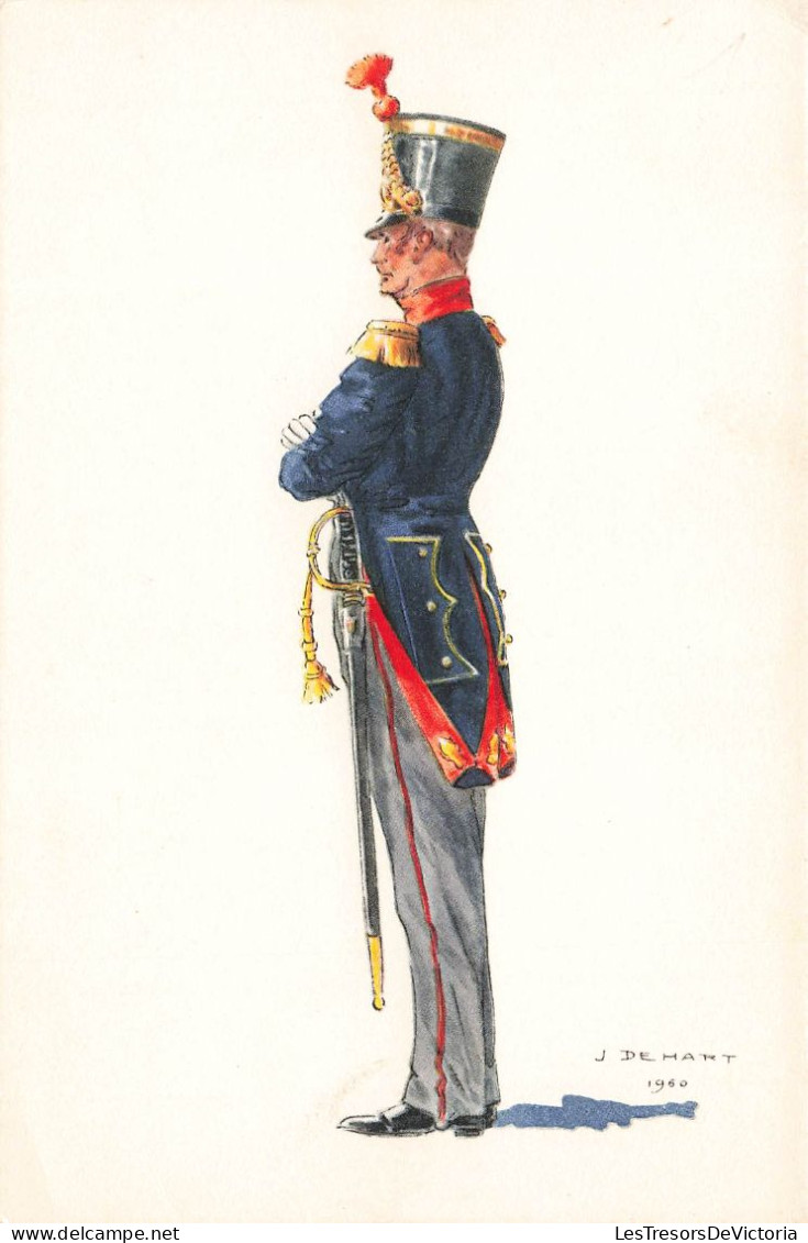 FOLKLORE - Costumes Militaires Belges - Infanterie - Officier - Carte Postale Ancienne - Trachten