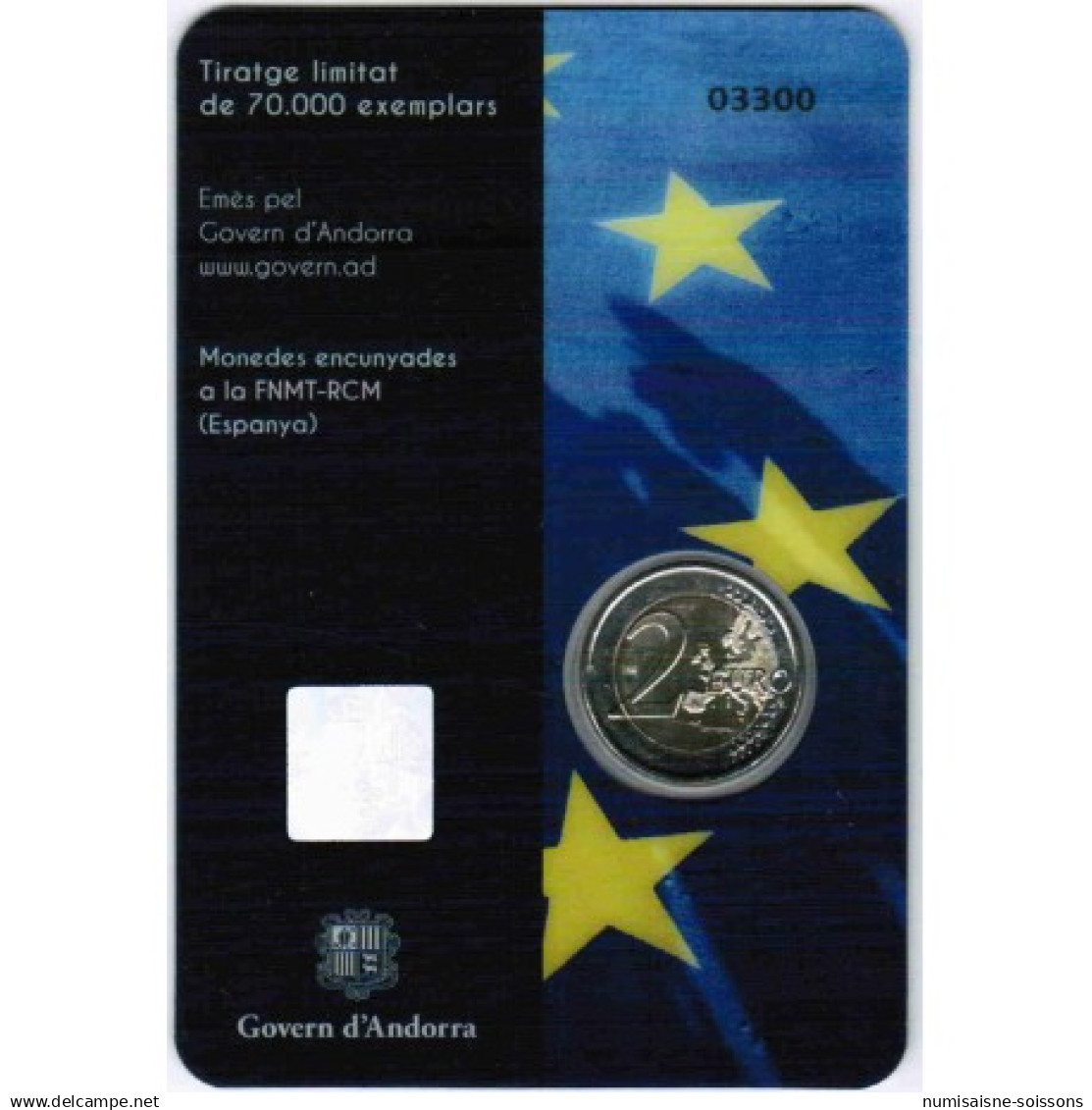 ANDORRE - 2 EURO 2022 - 10 ANS DE L'ACCORD MONÉTAIRE - COINCARD - BU - Andorre