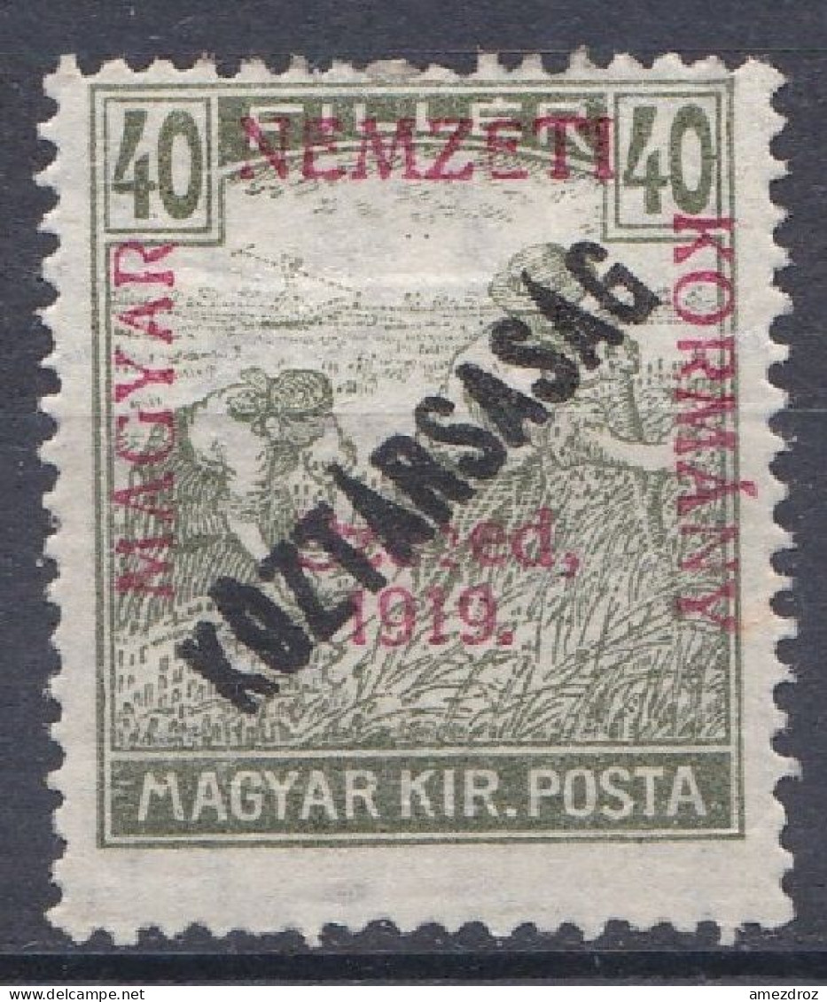 Hongrie Szeged 1919 N° 36 Mi 34 * Semeurs Koztarsasag  (J21) - Szeged