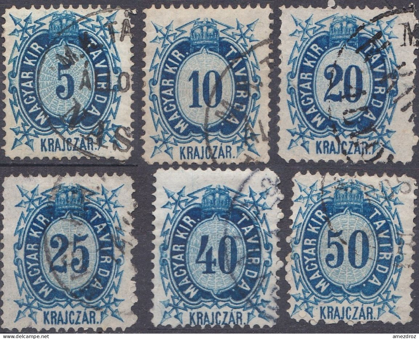 Hongrie Télégraphe 1874 N° 9-14   (J23) - Telegraphenmarken