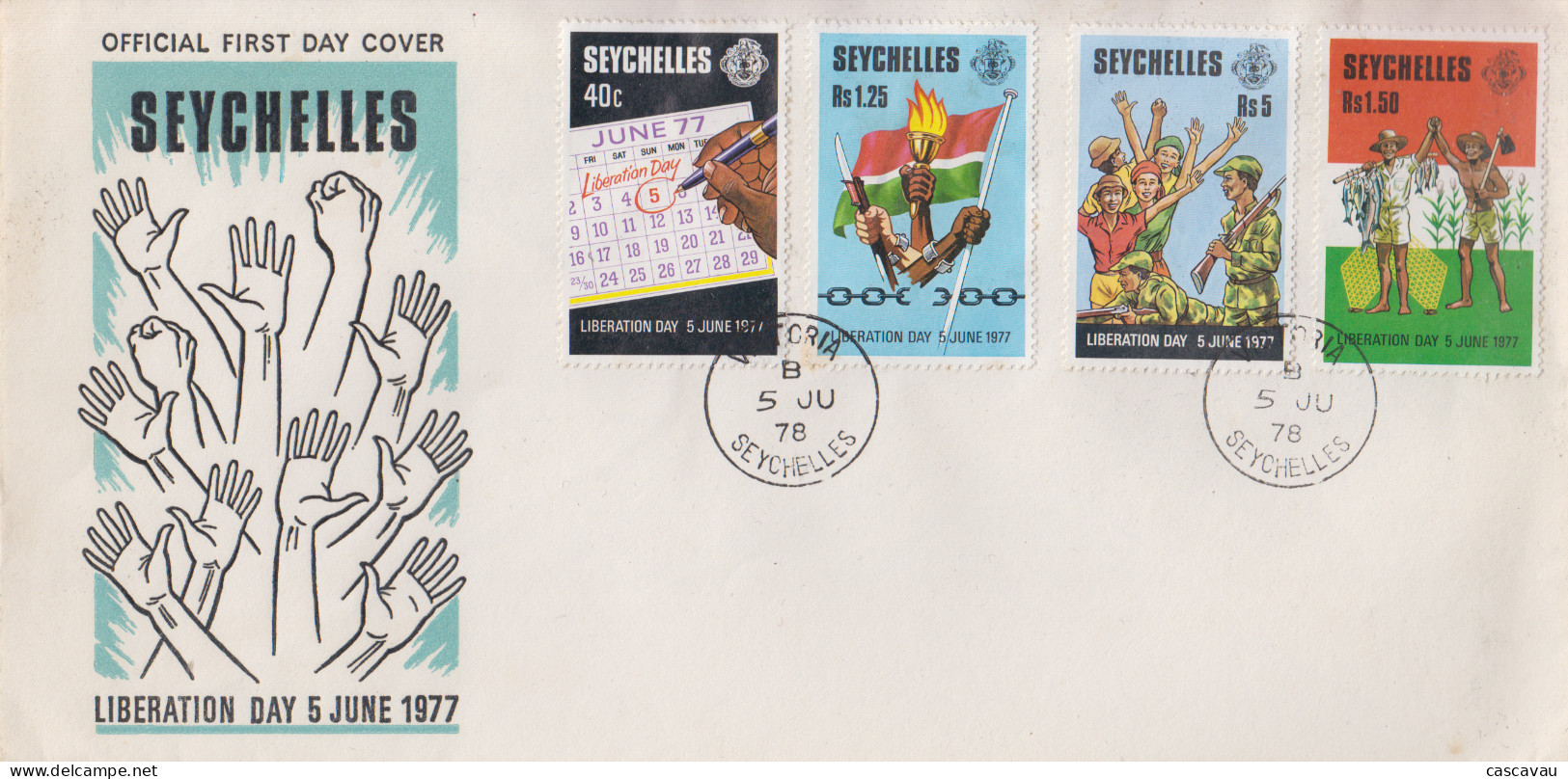 Enveloppe  FDC  1er  Jour   SEYCHELLES   1er  Anniversaire  De  La   Libération   1978 - Seychelles (1976-...)