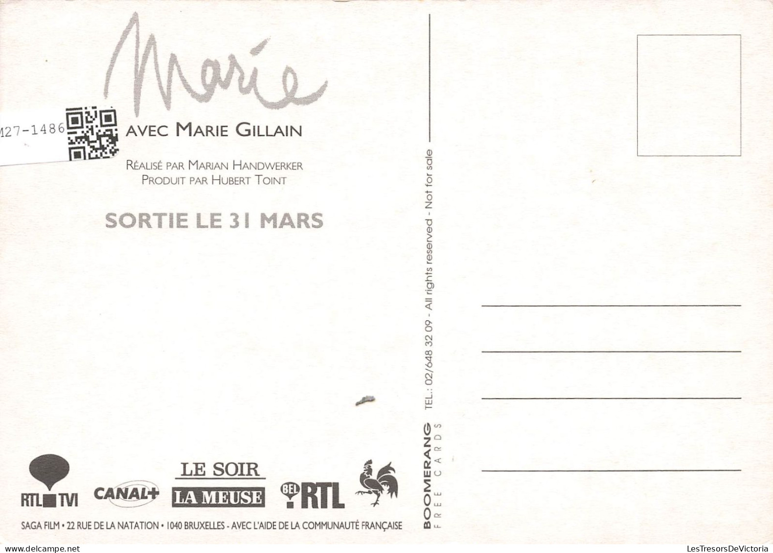 CÉLÉBRITÉS - Femme Célèbre - Actrice - Marie Gillain - Carte Postale - Famous Ladies