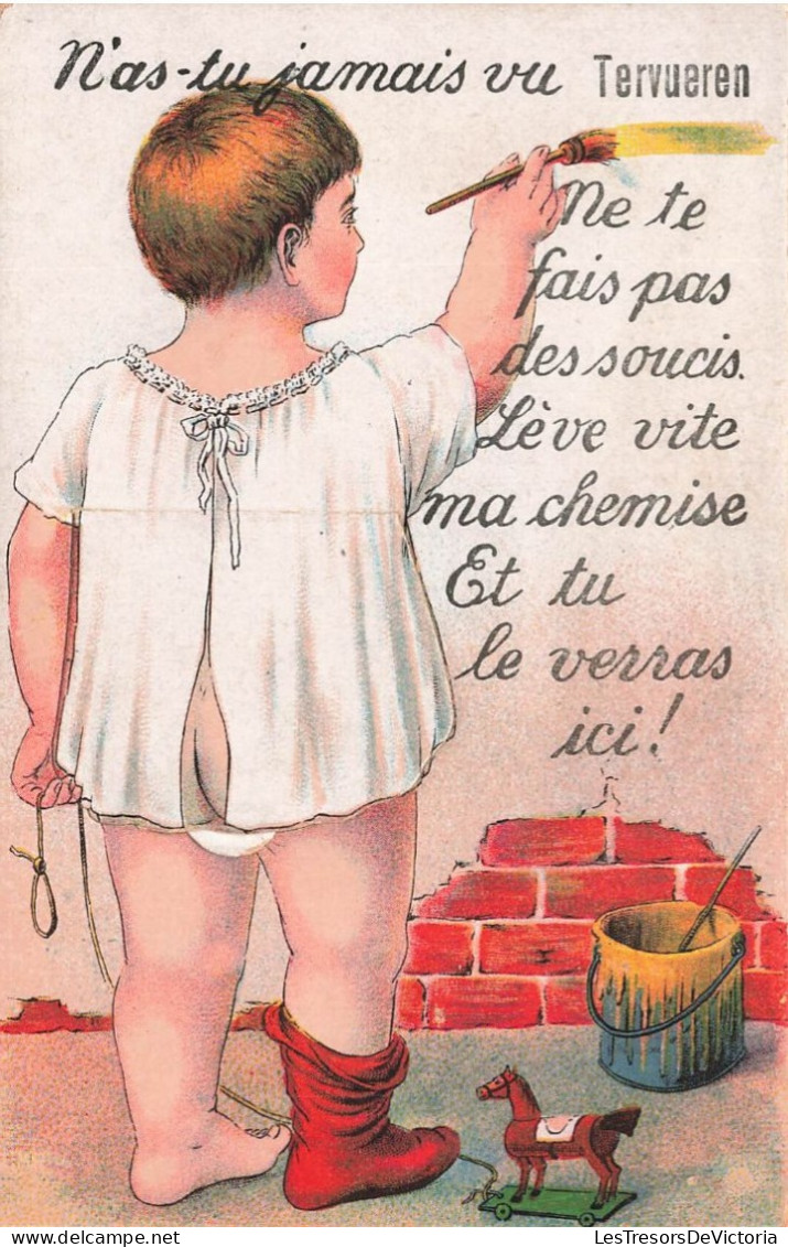ILLUSTRATEUR - N'as Tu Jamais Vu - Un Enfant Peignant Sur Le Mur - Colorisé - Carte Postale Ancienne - Sonstige & Ohne Zuordnung