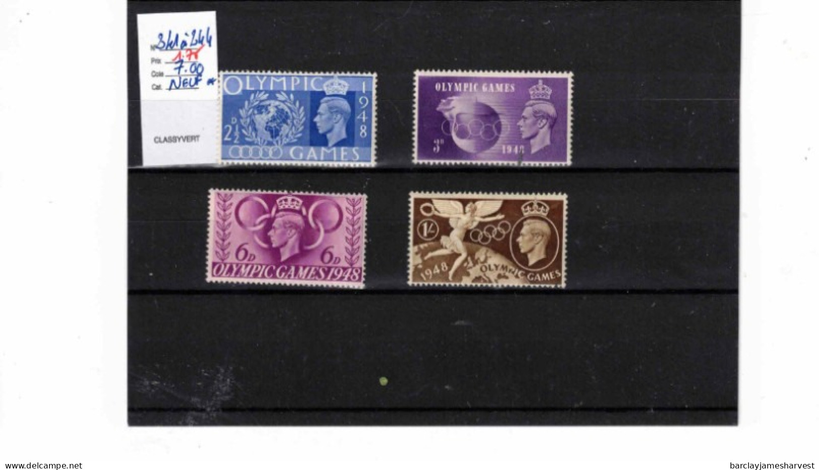 Timbres Grande-Bretagne Neuf* 241 à 244 - Unused Stamps