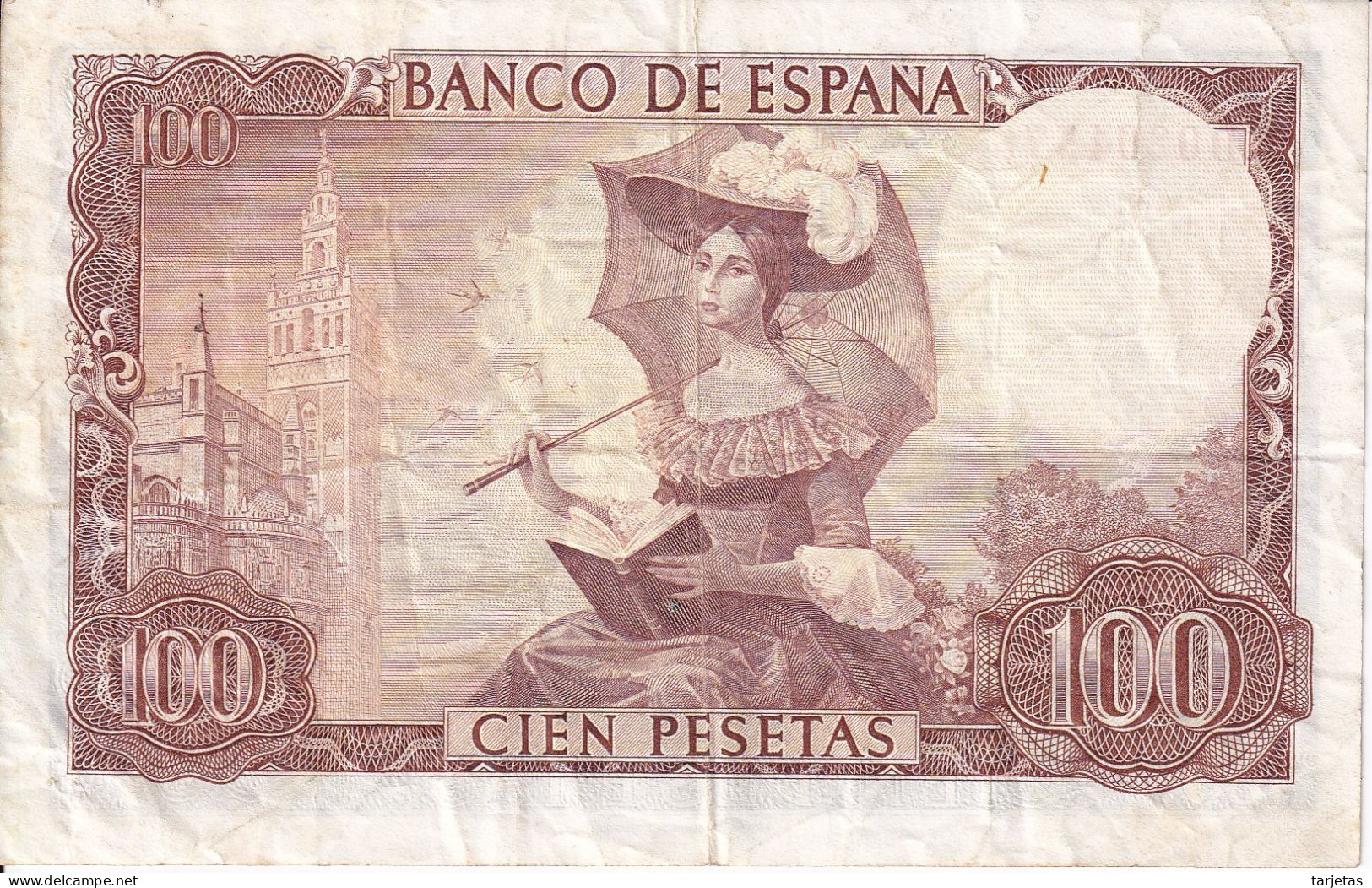 BILLETE DE 100 PESETAS DEL AÑO 1965 DE ADOLFO BECQUER SERIE 1D (BANKNOTE) - 100 Peseten