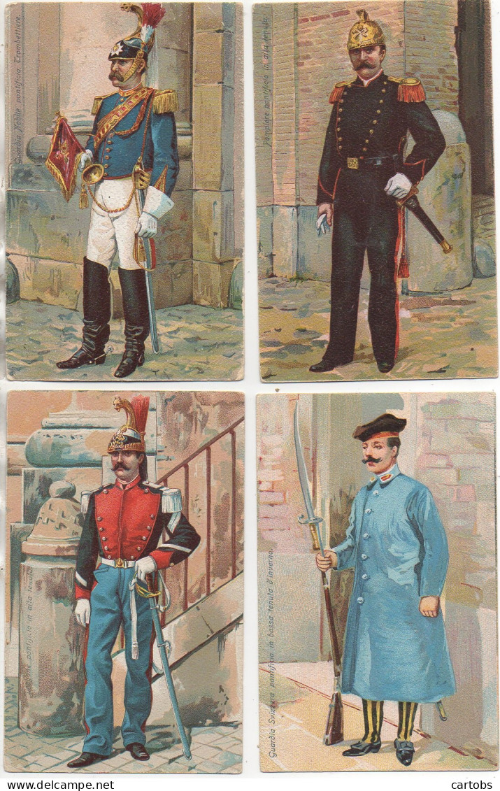 Vatican Lot De 4 Cartes Illustrées De Différents Soldats De La Garde Du Vatican (5) - Vatican