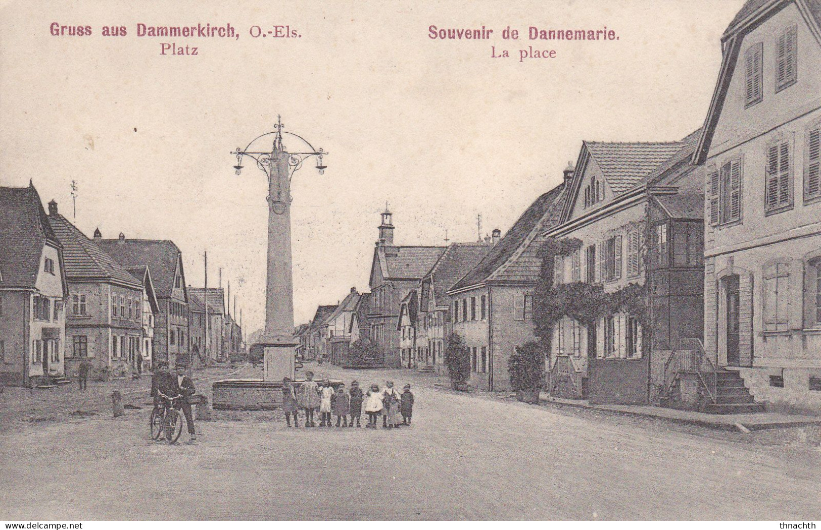 1919 DAMMERKIRCH- SOUVENIR DE DANNEMARIE- PLATZ- LA PLACE Correspondance - Dannemarie