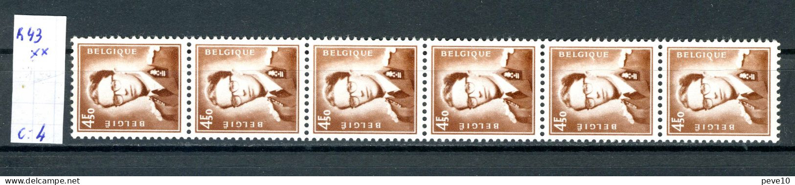 Belgique  Rouleau  R 43 Xx    Baudouin à Lunettes - Coil Stamps
