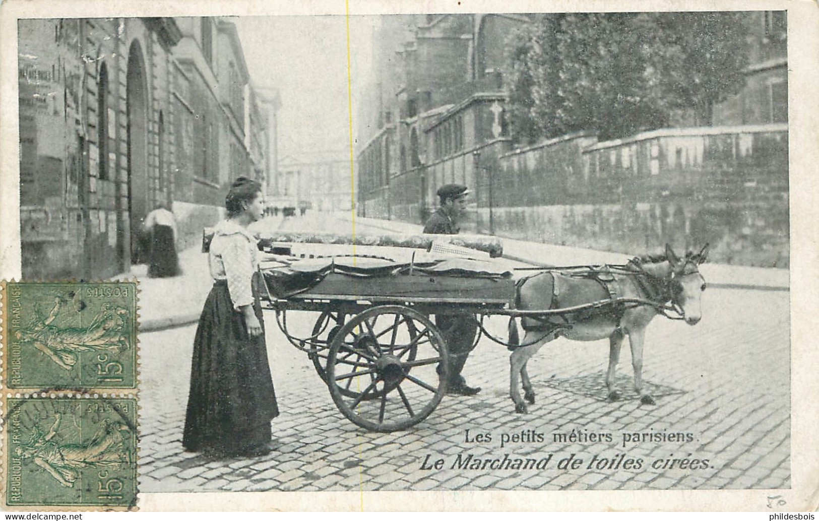 PARIS  Les Petits Metiers Parisiens   LE MARCHAND DE TOILES CIRÉES - Straßenhandel Und Kleingewerbe