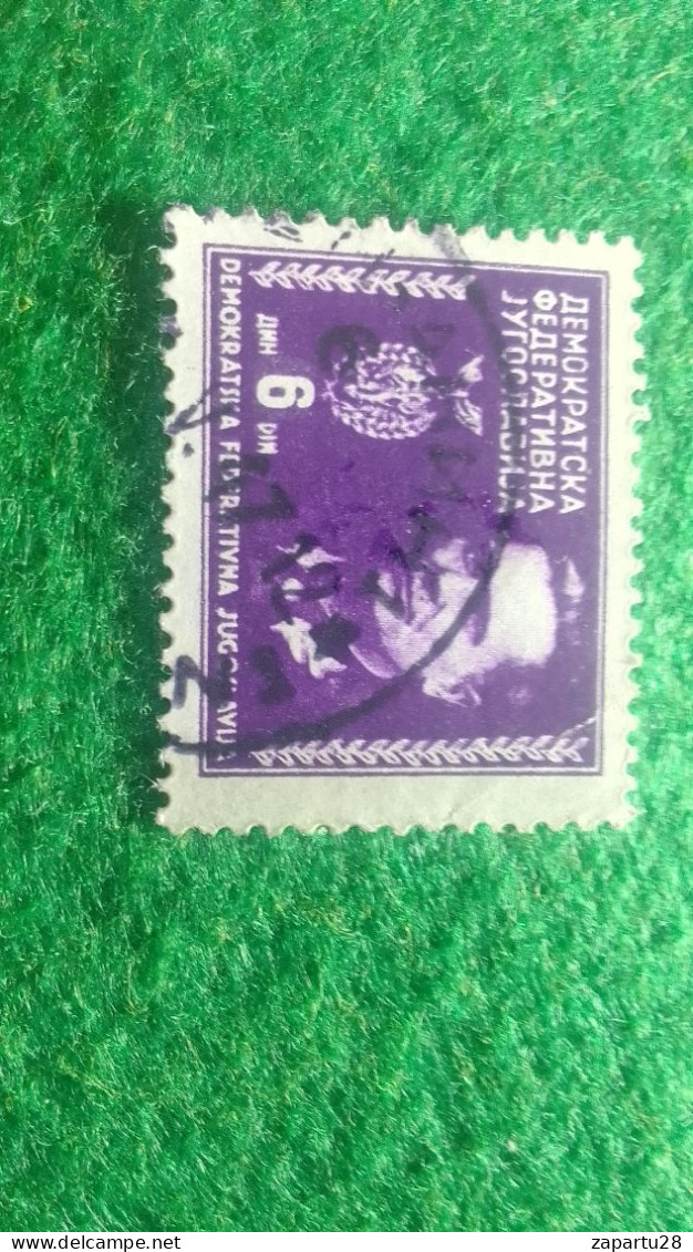 YOGUSLAVYA-1941-51     6 DİNAR            DAMGALI - Used Stamps