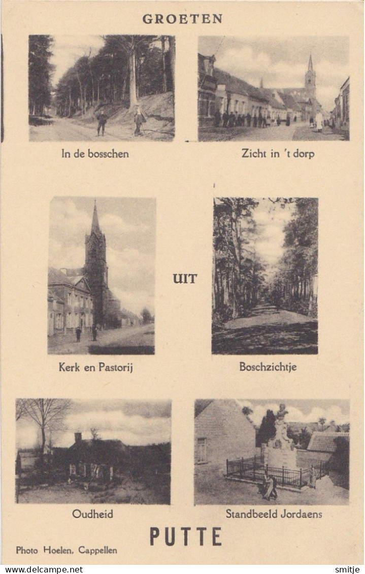 PUTTE CA. 1910 MULTIVIEW O.A. GRENS OUDHEID KERK PASTORIJ - HOELEN KAPELLEN ONGENUMMERD - Kapellen