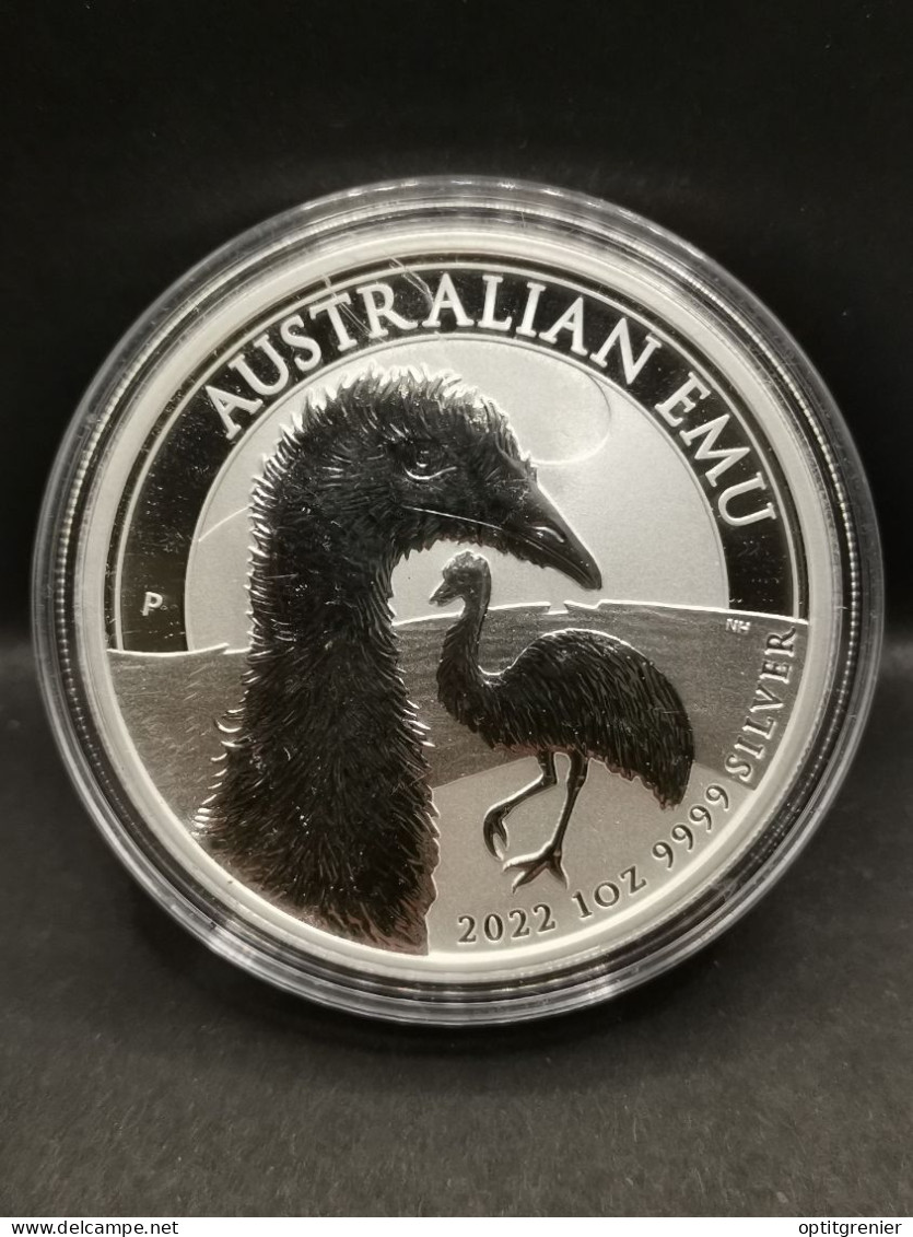 1 DOLLAR ARGENT EMU 2022 P PERTH AUSTRALIE 30000 EX. / 1 OZ 9999 SILVER AUSTRALIA - Verzamelingen