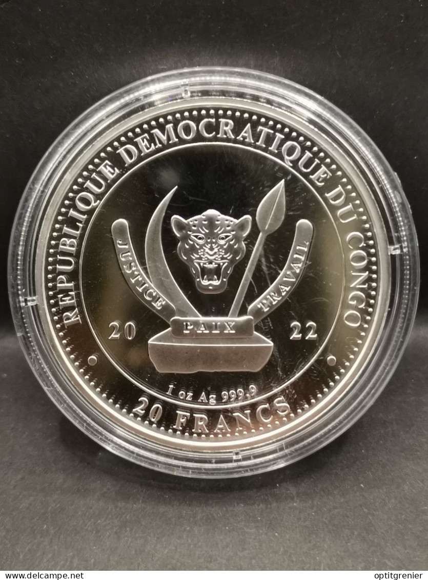 20 FRANCS ARGENT 2022 THE BEAR CONGO 30000 EX. / 1 OZ 999 SILVER - Congo (République Démocratique 1998)