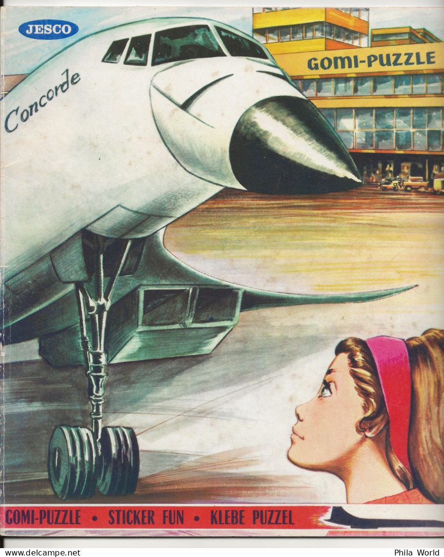 CONCORDE 24 Pages COMPLET Non Dessiné !!! Gomi Puzzle JESCO PELICAN Sticker Fun Klebe Puzzel AEROSPATIALE 1971 - Avion