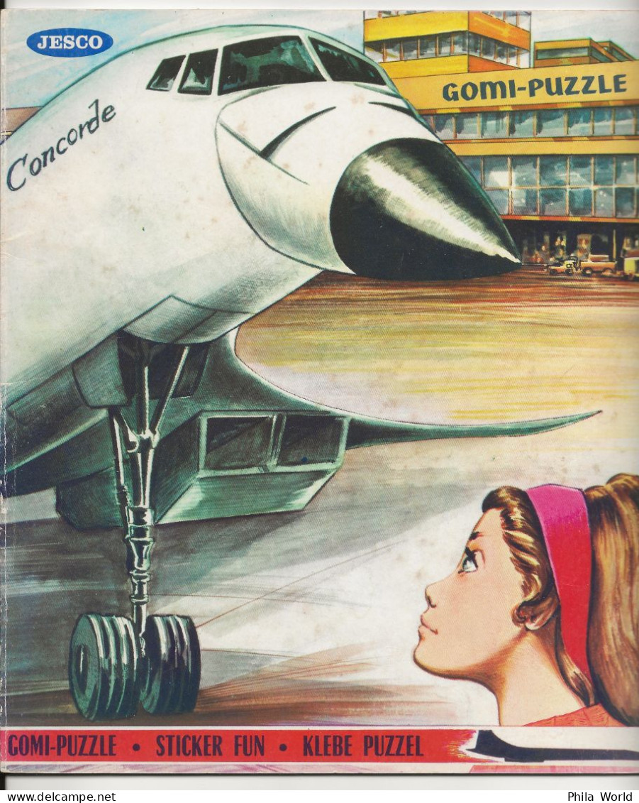 CONCORDE 24 Pages COMPLET Non Dessiné !!! Gomi Puzzle JESCO PELICAN Sticker Fun Klebe Puzzel AEROSPATIALE 1971 - Avión