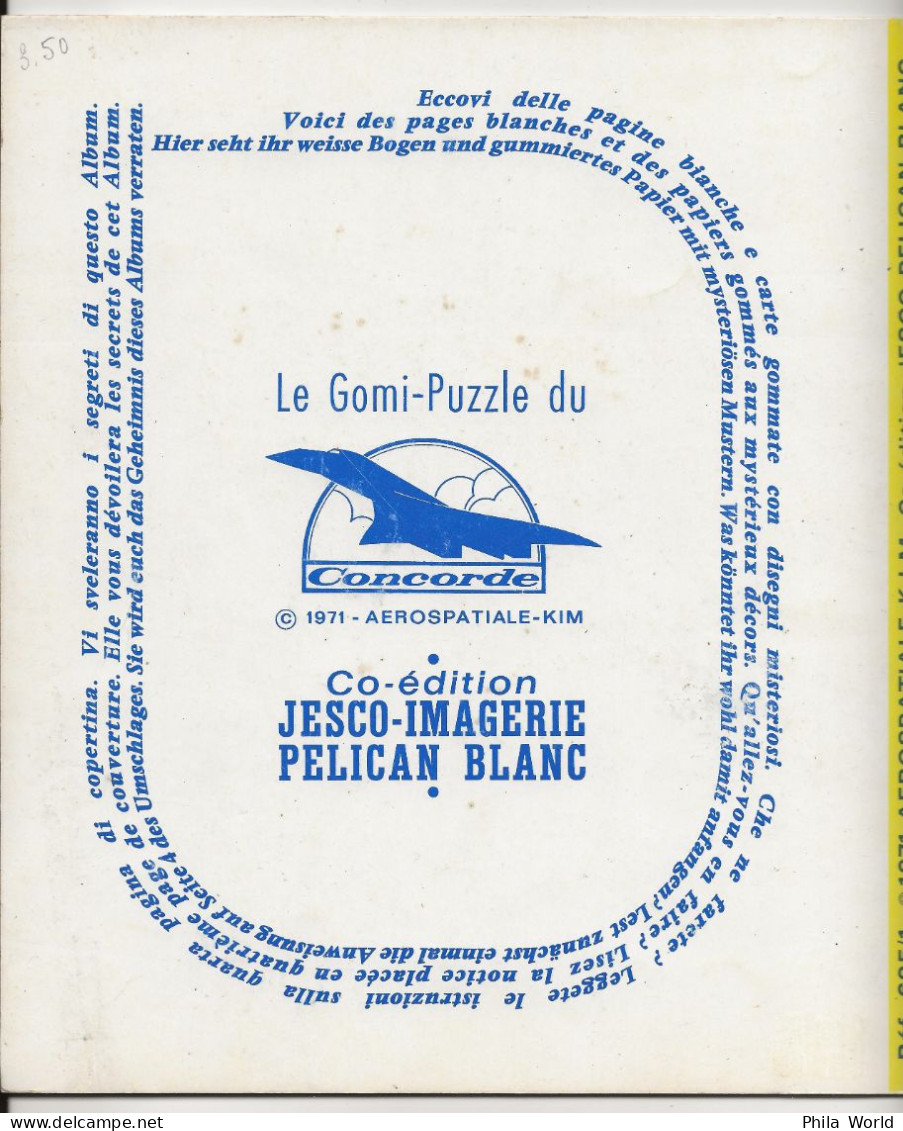 CONCORDE 24 Pages COMPLET Non Dessiné !!! Gomi Puzzle JESCO PELICAN Sticker Fun Klebe Puzzel AEROSPATIALE 1971 - Aerei