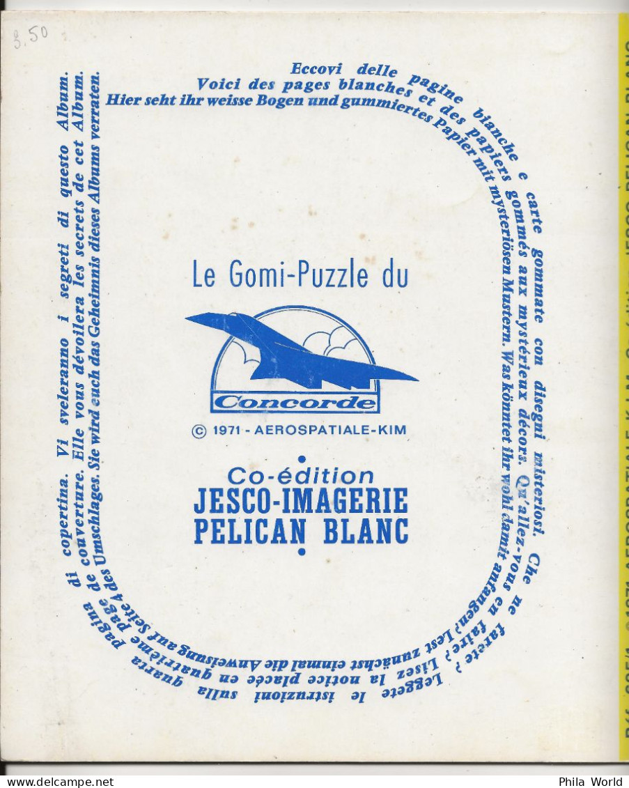 CONCORDE 24 Pages COMPLET Non Dessiné !!! Gomi Puzzle JESCO PELICAN Sticker Fun Klebe Puzzel AEROSPATIALE 1971 - Vliegtuig
