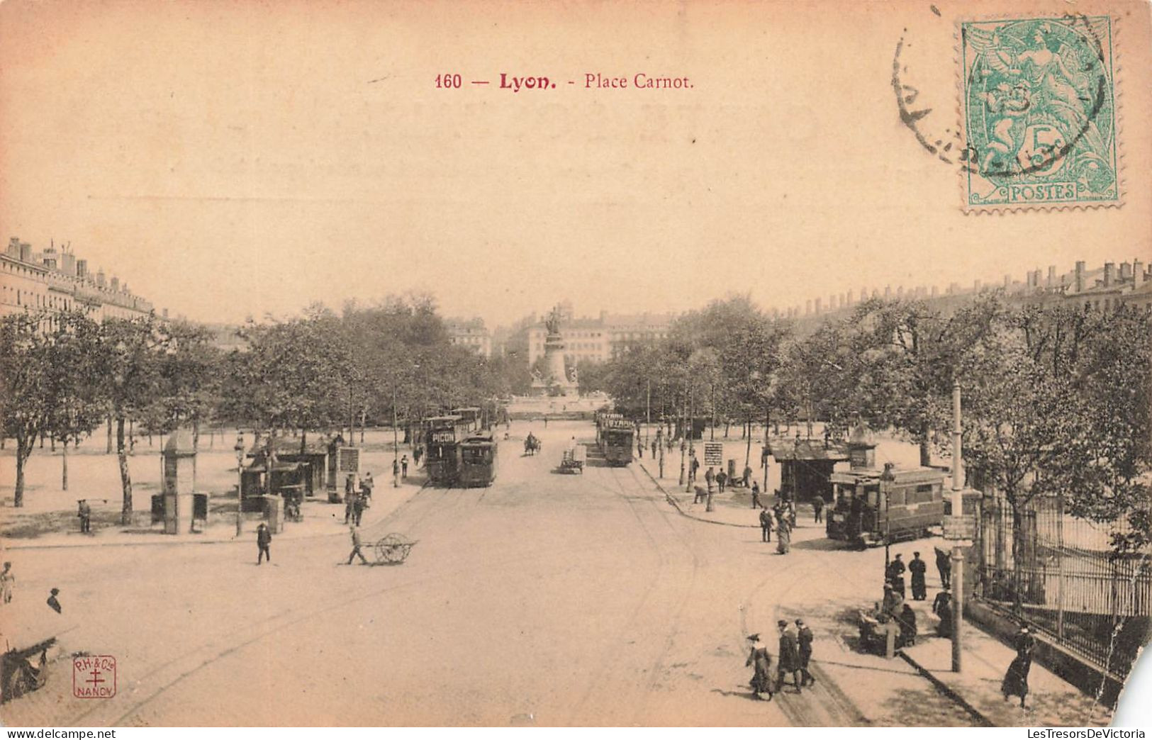 FRANCE - Lyon - Place Carnot - Animé - Tramway - Bus - Carte Postale Ancienne - Lyon 2