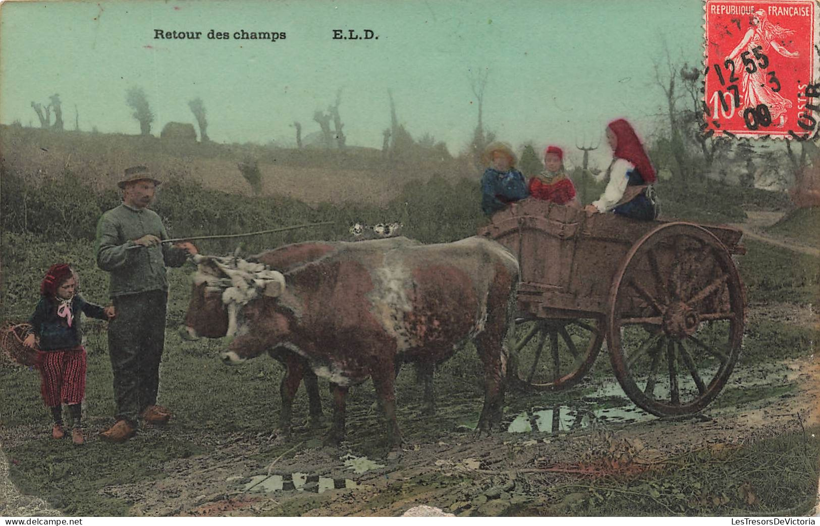 METIERS - Retour Des Champs - E.L.D - Colorisé - Carte Postale Ancienne - Campesinos