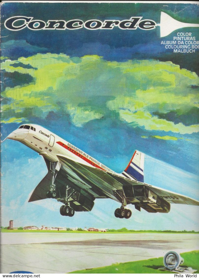 CONCORDE Livre Coloriage 18 Pages COMPLET Non Dessiné !! JESCO PELICAN AEROSPATIALE 1971 Hotesse Aviation Colouring Book - Flugzeuge