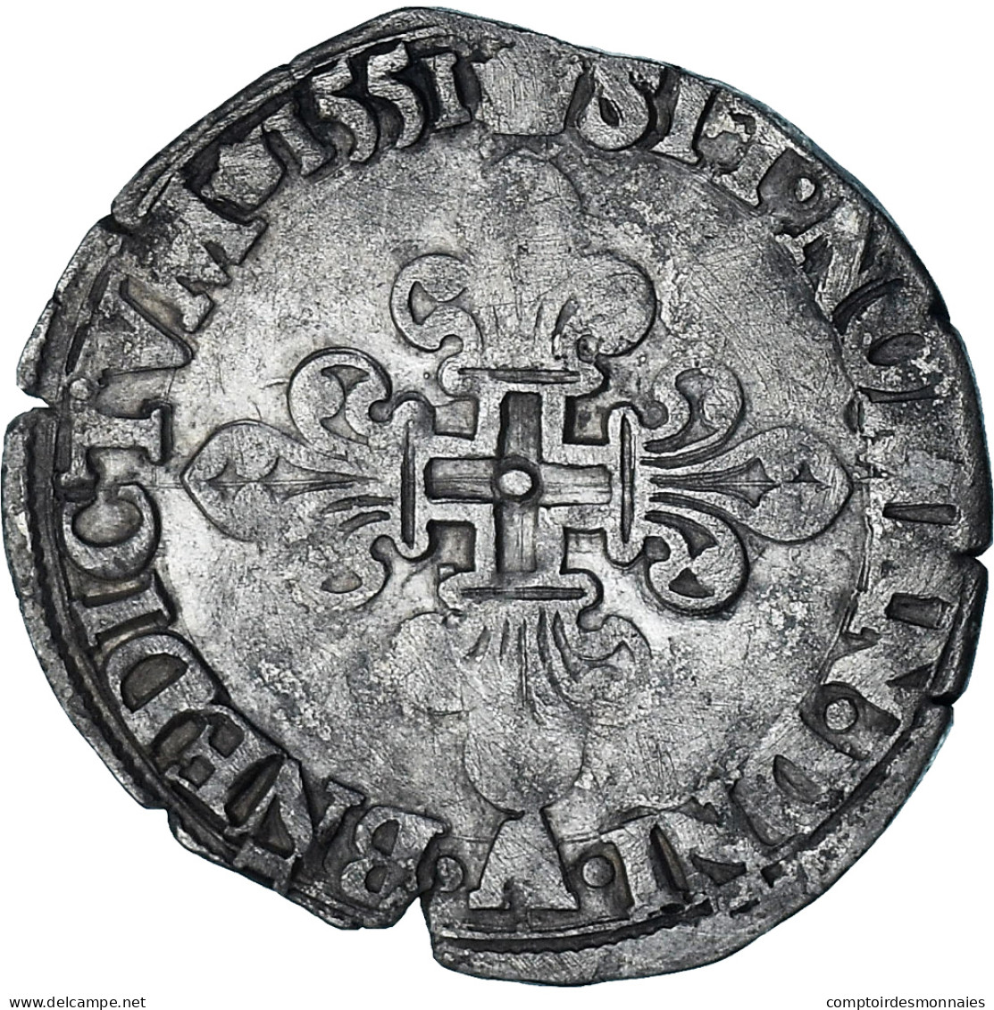 France, Henri II, Sol Parisis, 1551, Paris, TB+, Billon, Gadoury:362 - 1547-1559 Heinrich II.