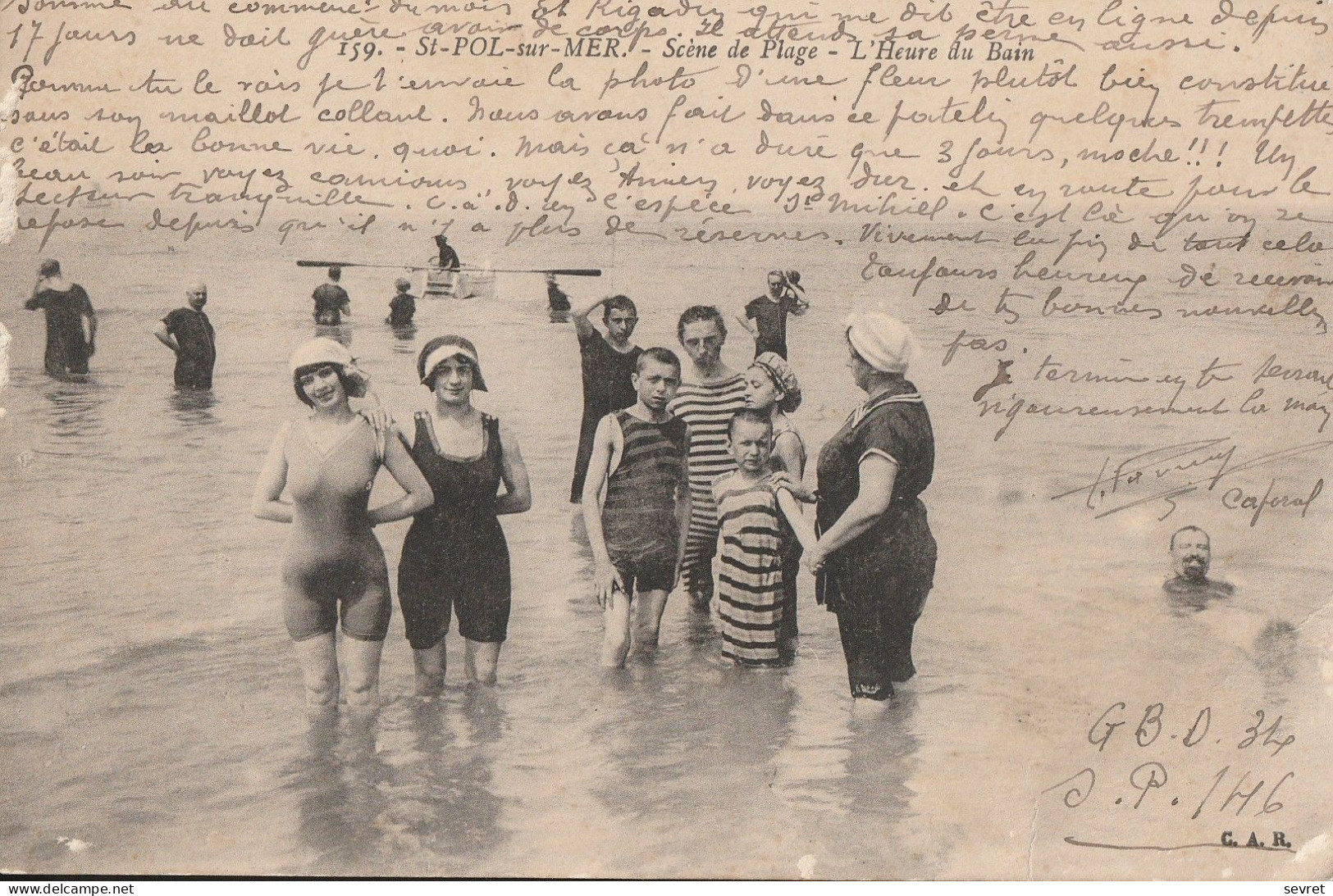 St-POL-sur-MER -  Scène De Plage - Baigneurs .Cliché RARE - Saint Pol Sur Mer