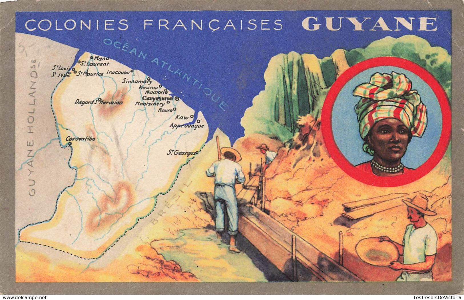 FRANCE - Guyane - Colonies Françaises - Océan Atlantique - Carte - Chasseurs D'or - Carte Postale Ancienne - Other & Unclassified