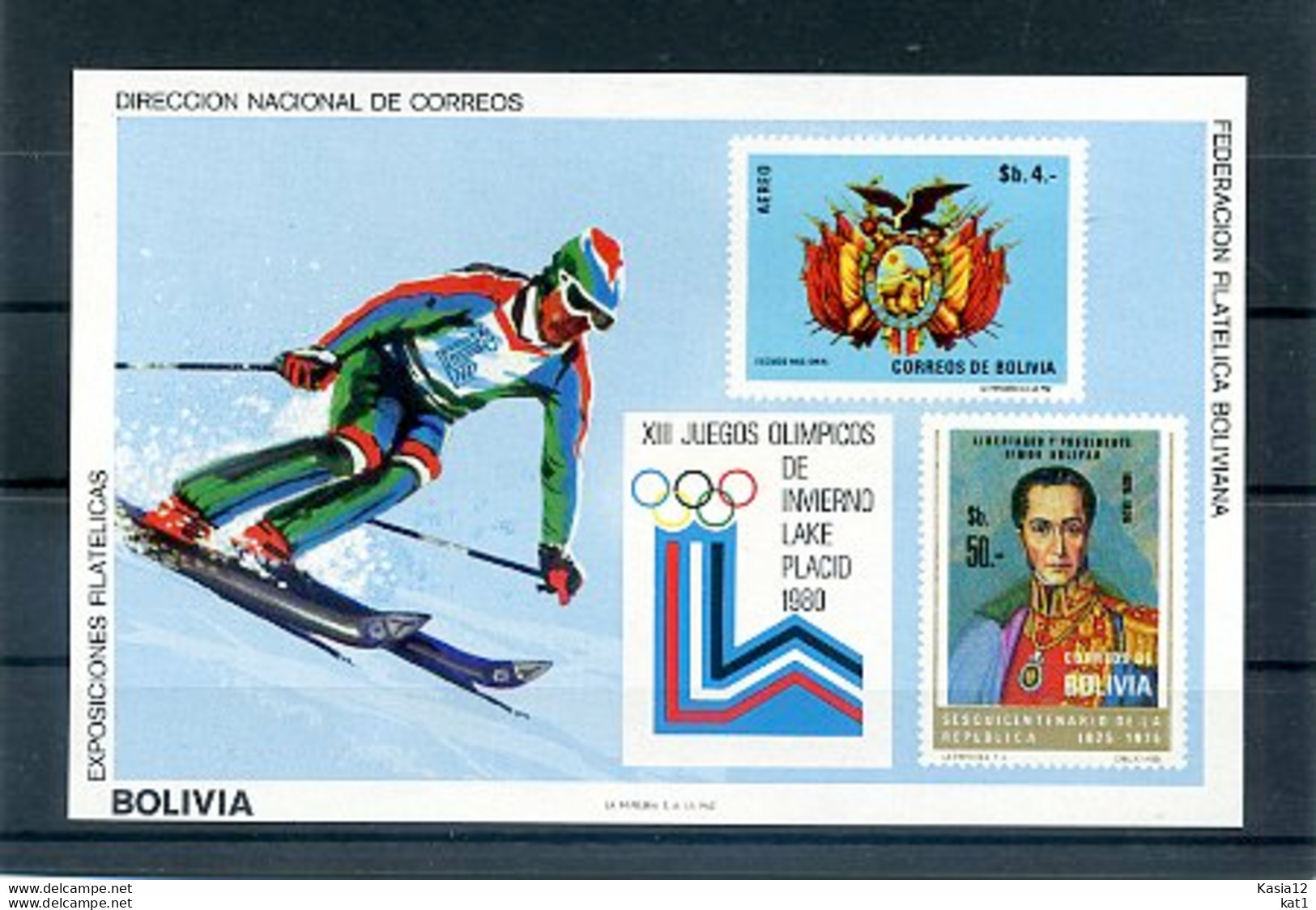 A20400)Olympia 80: Bolivien Bl 91** - Hiver 1980: Lake Placid