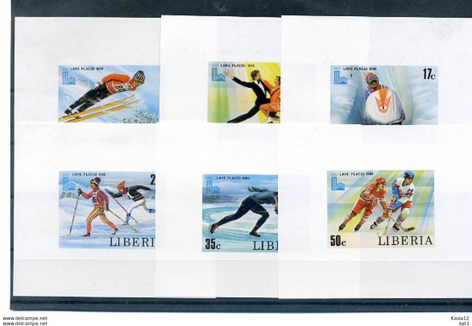 A20506)Olympia 80: Liberia 1168 - 1173 B Einzelblocks** - Hiver 1980: Lake Placid