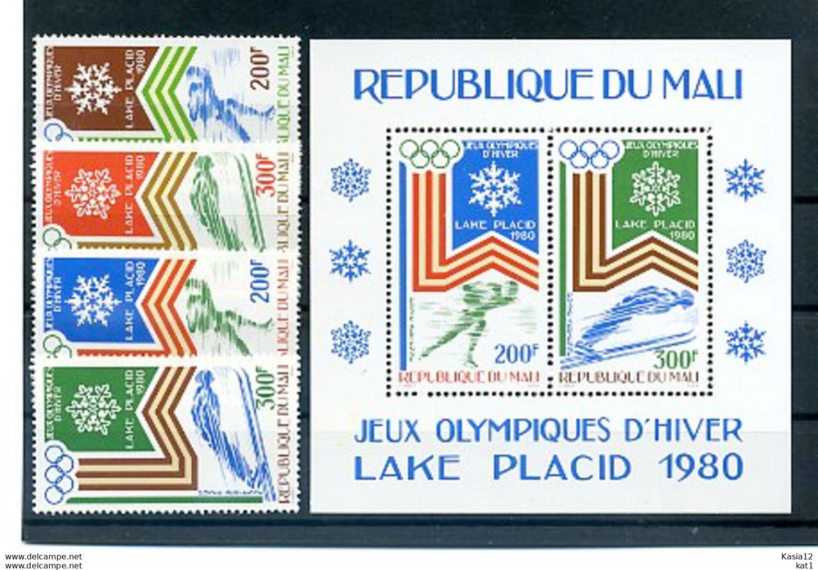 A20512)Olympia 80: Mali 749 - 752** + Bl 12** - Inverno1980: Lake Placid