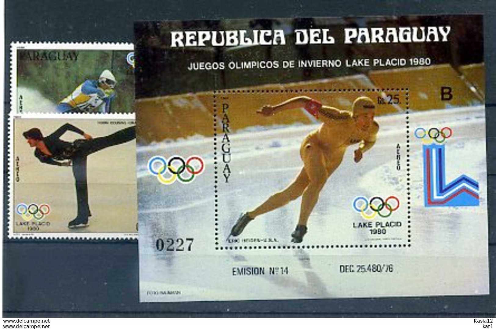 A20583)Olympia 80: Paraguay 3281 - 3287** + Bl 352** - Invierno 1980: Lake Placid