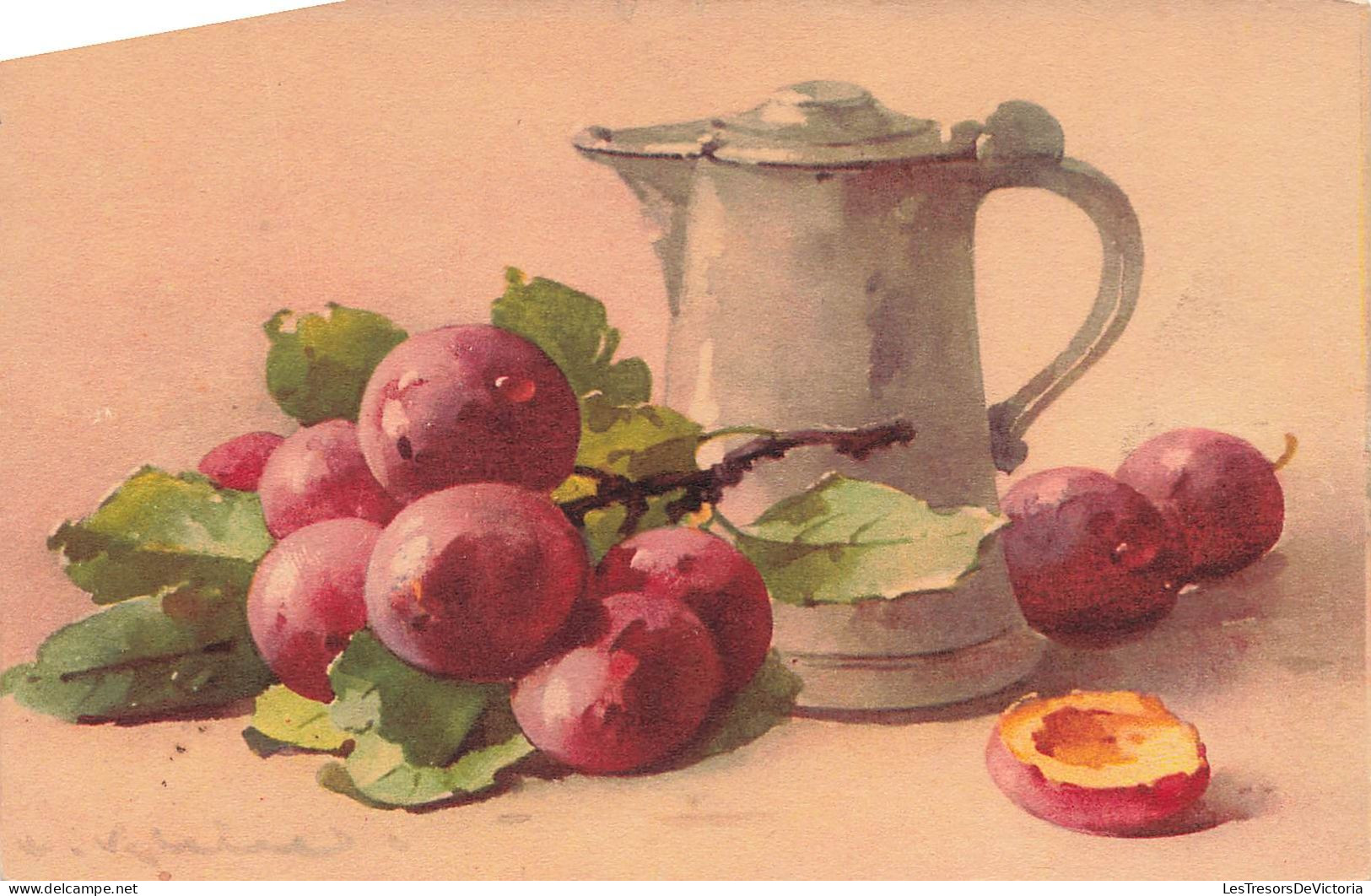 ARTS - Tableau - Nature Morte - Des Prunes Avec Une Carafe D'eau - Fruits - Carte Postale - Paintings