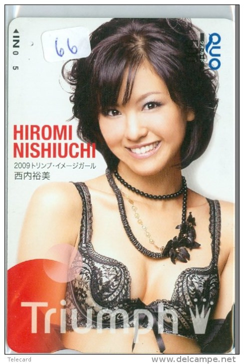 Carte Prépayée Japon EROTIQUE * Lingerie TRIUMPH * ACTRESS HIROMI NISHIUCHI (66) EROTIC Girl Japan Card * EROTIK Karte - Mode