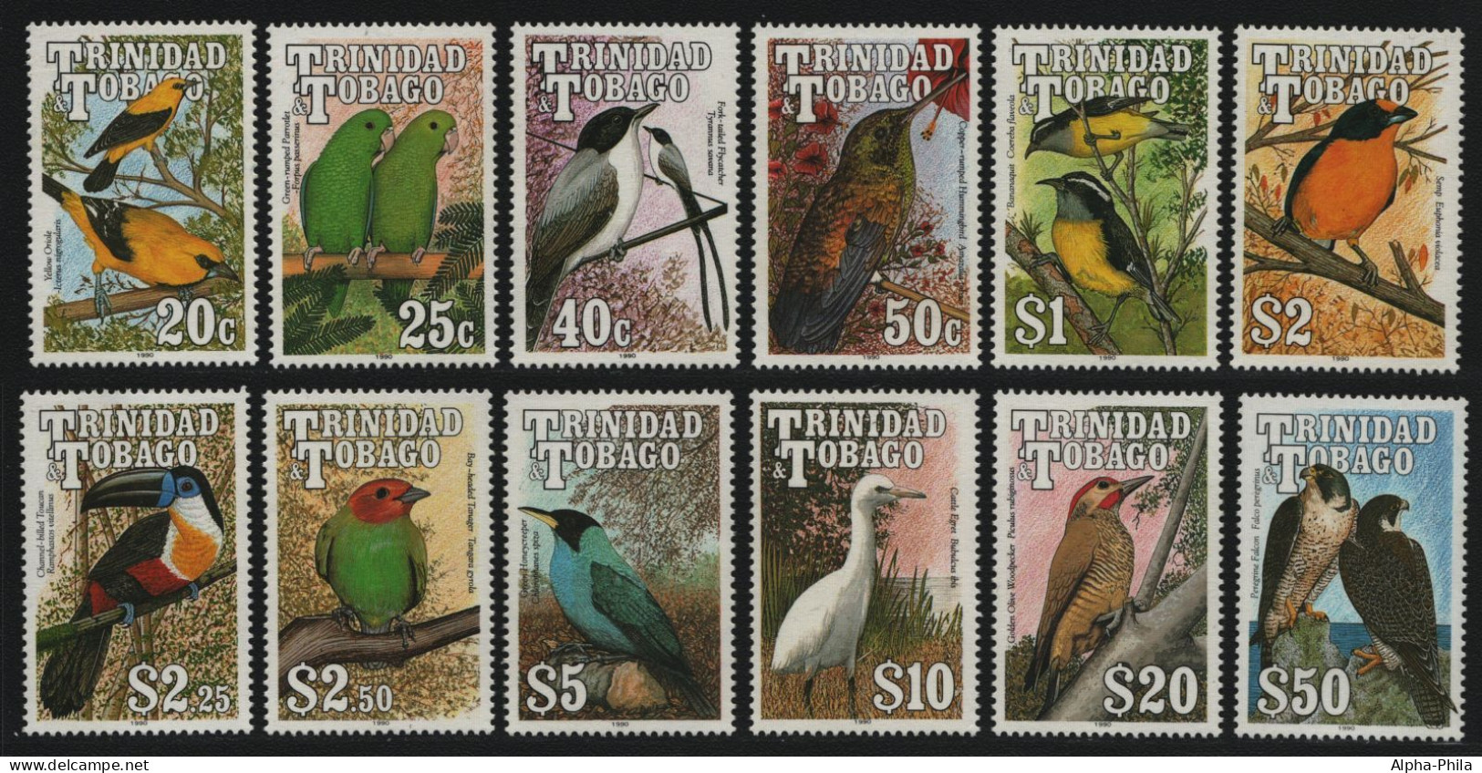 Trinidad & Tobago 1990 - Mi-Nr. 609-620 ** - MNH - Vögel / Birds (I) - Trinidad & Tobago (1962-...)