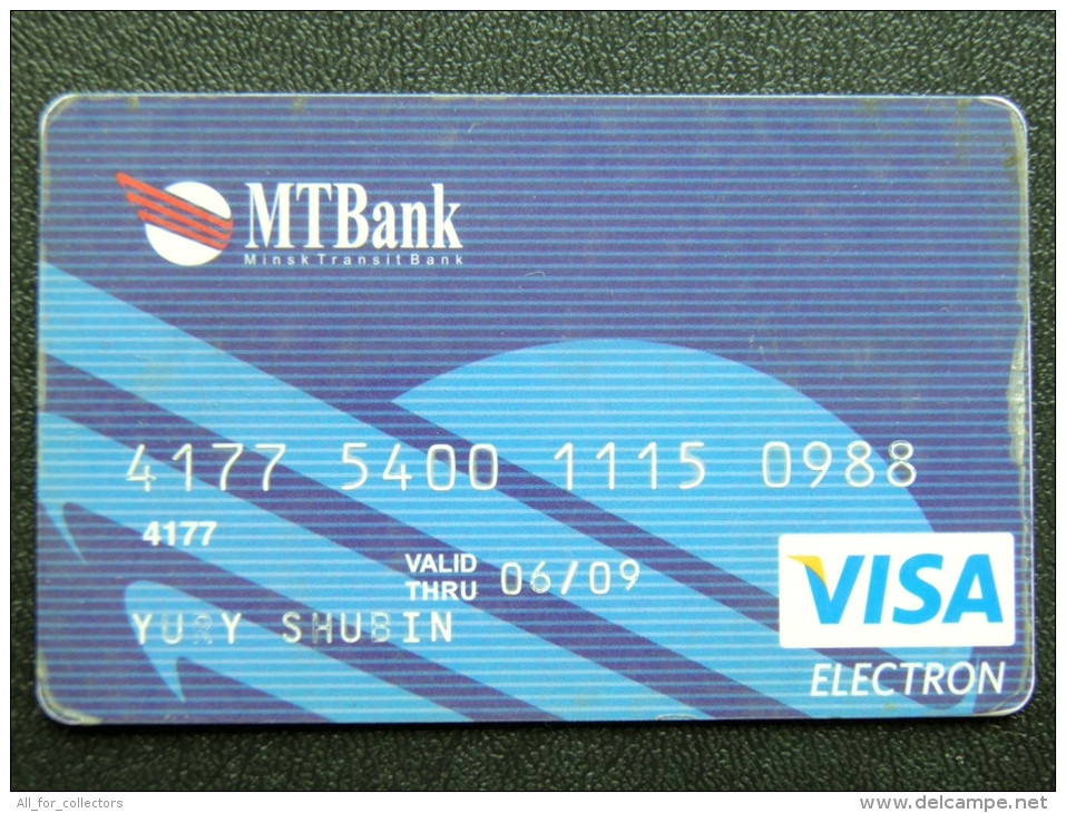 Bank Card From Belarus VISA MT Bank Minsk Transit Bank - Belarús