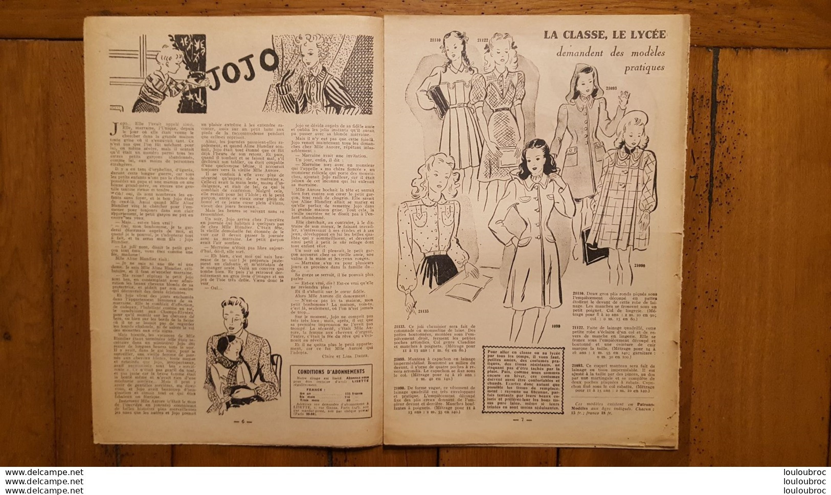 LISETTE 1947 N°3  LA BOITE A MUSIQUE - Lisette