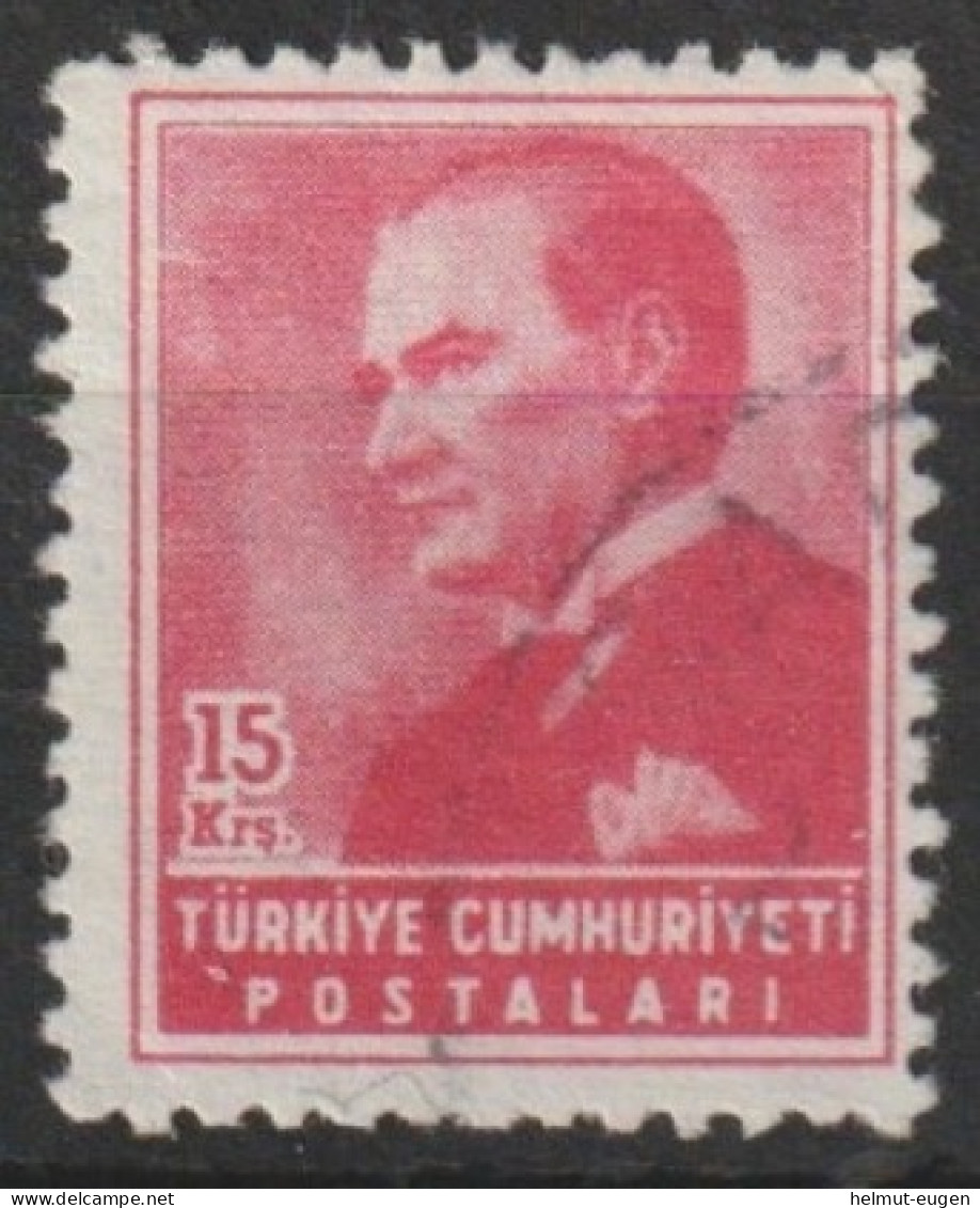 MiNr. 1410 Türkei    1955, 1. März. Freimarken: Atatürk. - Gebruikt