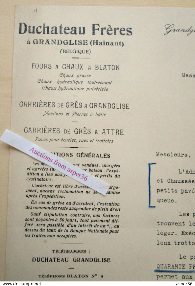 Fours à Chaux à Blaton, Carrières De Grès à Attre & Grandglise, Duchateau Frères, Grandglise (Beloeil) 1938 - 1900 – 1949