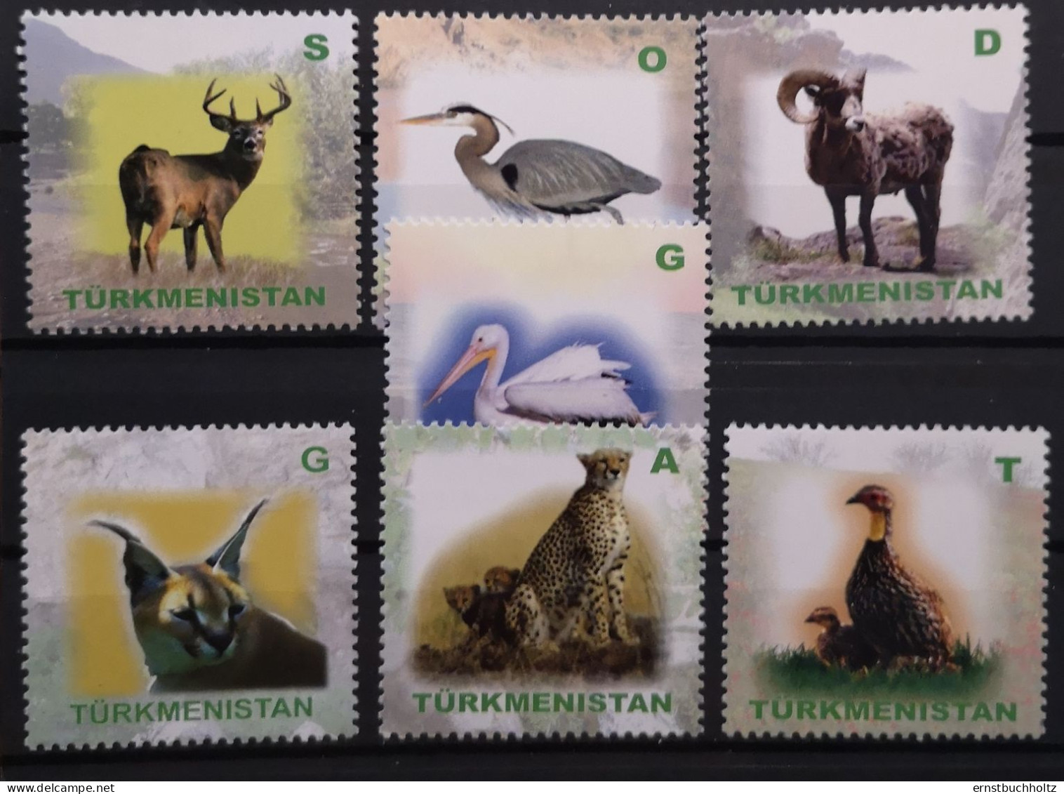 Turkmenistan 2009 Wildtiere 7v** Set - Turkmenistan