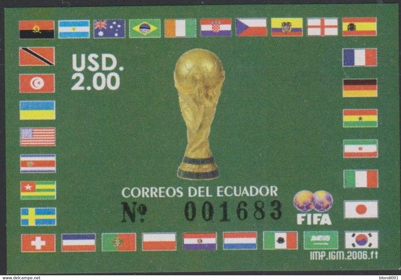 Football - Soccer World Cup 2006 - ECUADOR - S/S Imp. MNH - 2006 – Duitsland