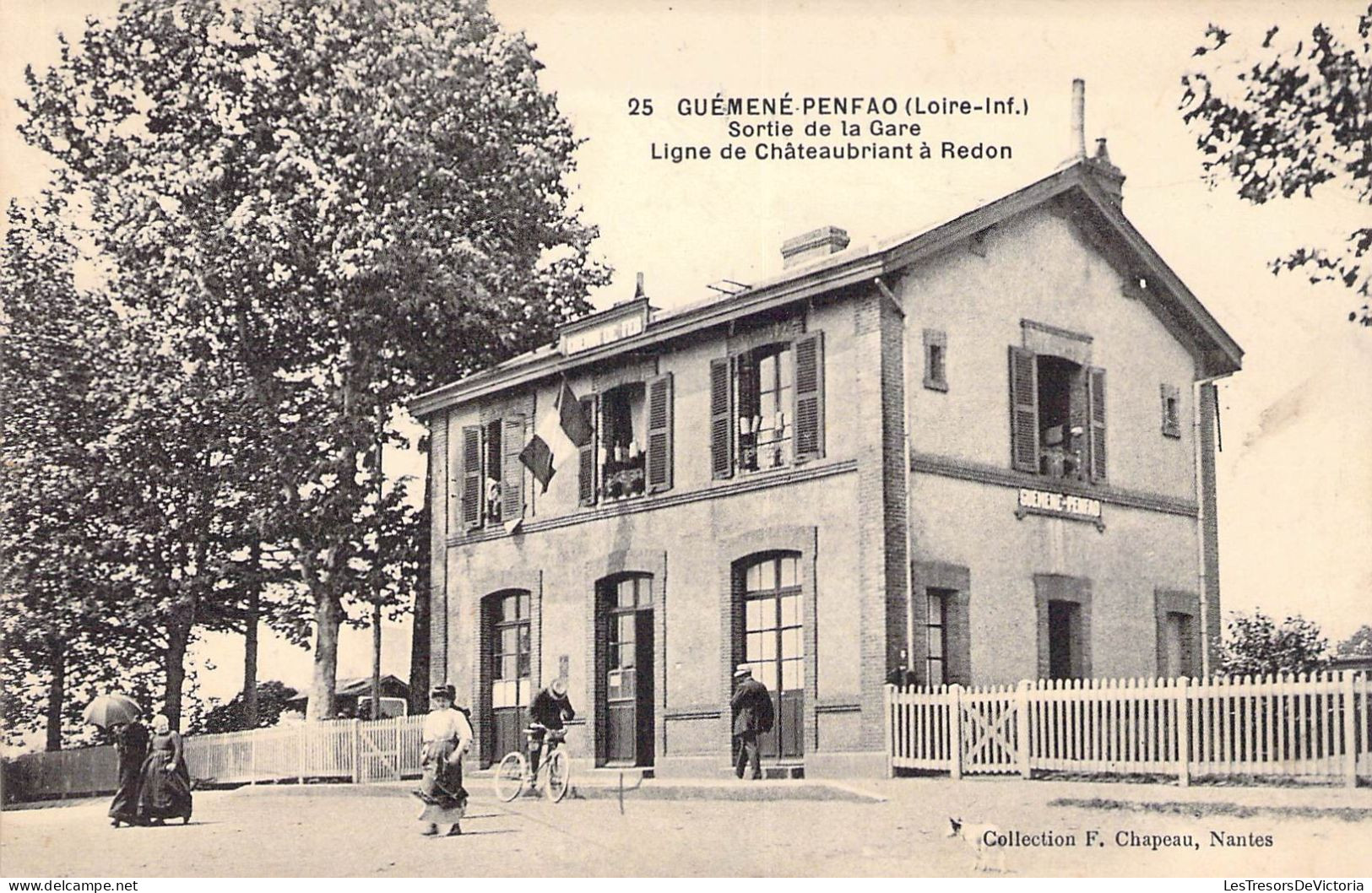 France - Guéméné Penfao - Sortie De La Gare Ligne De Châteaubriant à Redon - Animé-  Carte Postale Ancienne - Guémené-Penfao