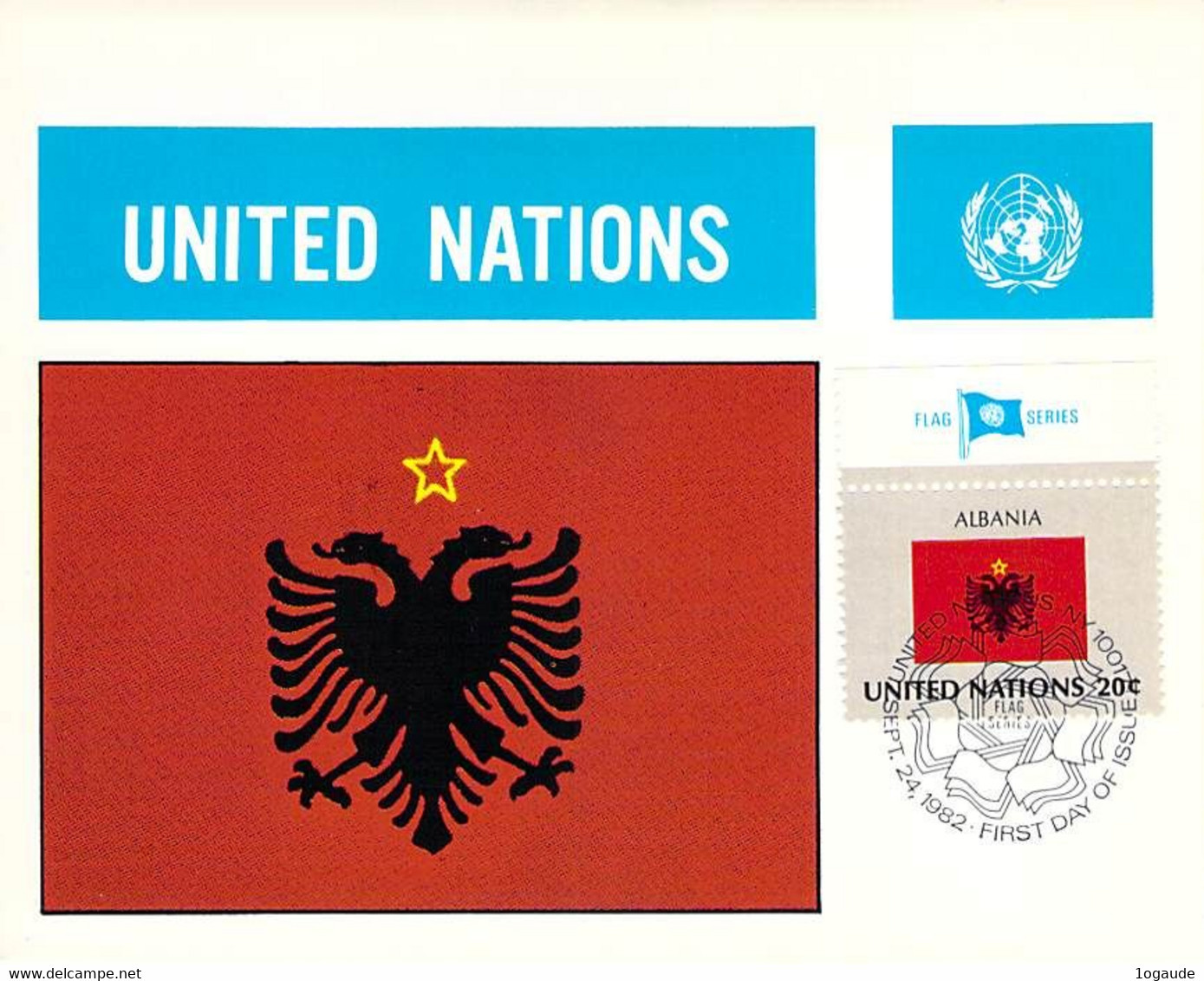 UNITED NATION CARTE MAXIMUM   DRAPEAU FLAG - ALBANIA - Autres & Non Classés