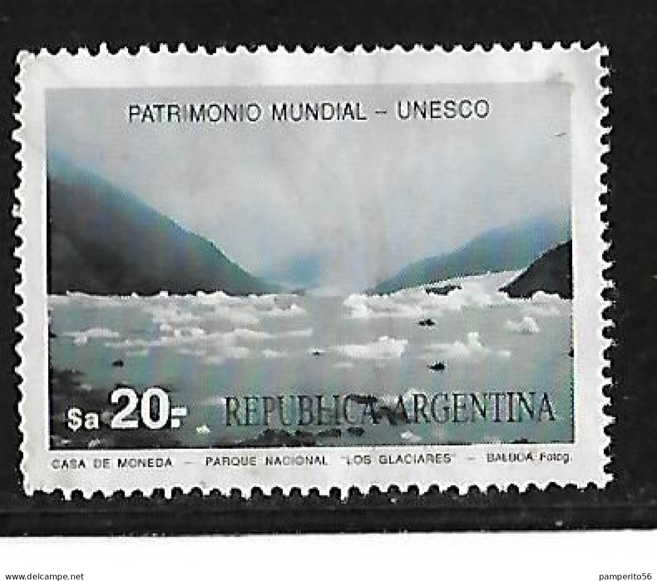 ARGENTINA - AÑO 1984 - Serie UNESCO. Patrimonio Mundial Argentino. Parque Nacional "Los Glaciares".- Usada - Gebruikt