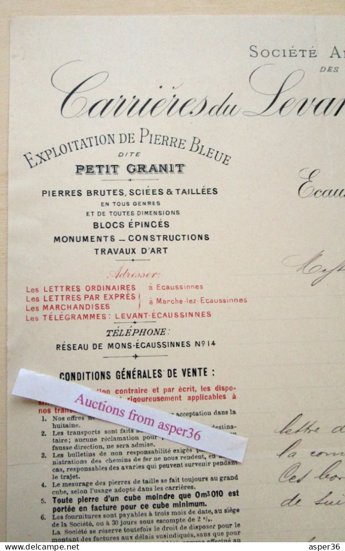 Carrières Du Levant D'Ecaussinnes, Exploitation De Pierre Bleue Dite Petit Granit 1904 - 1900 – 1949