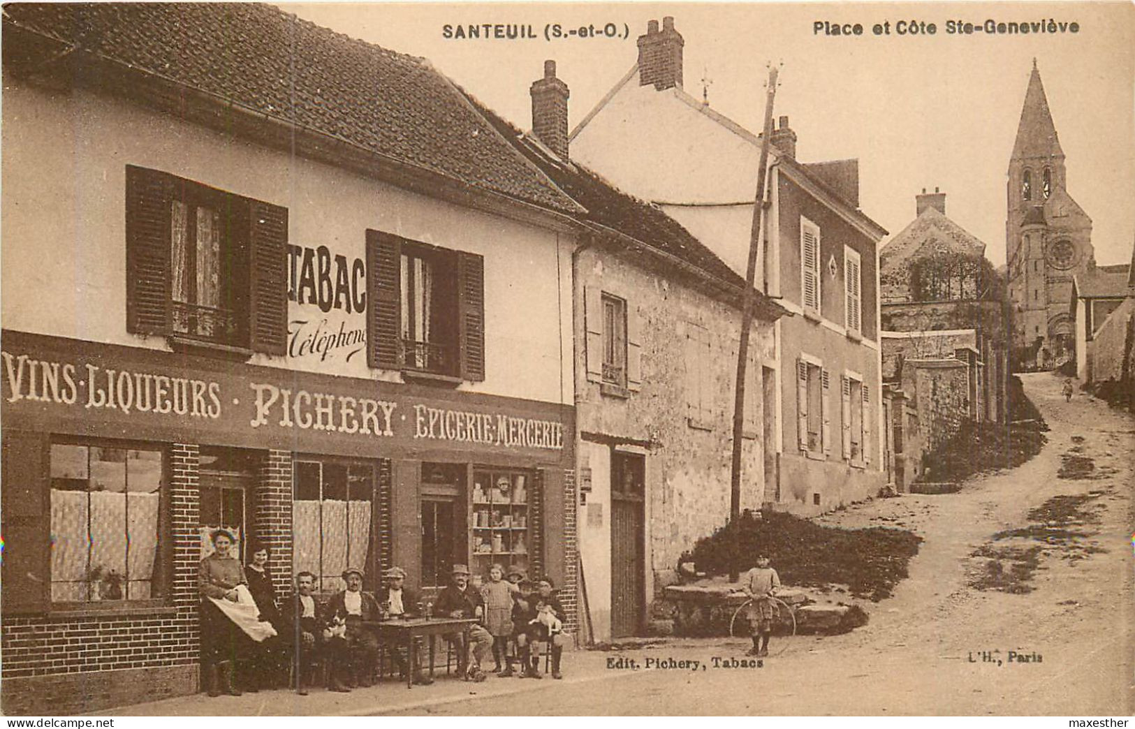 SANTEUIL Place Et Côte Ste Geneviève (épicerie-mercerie Pichery) - Santeuil