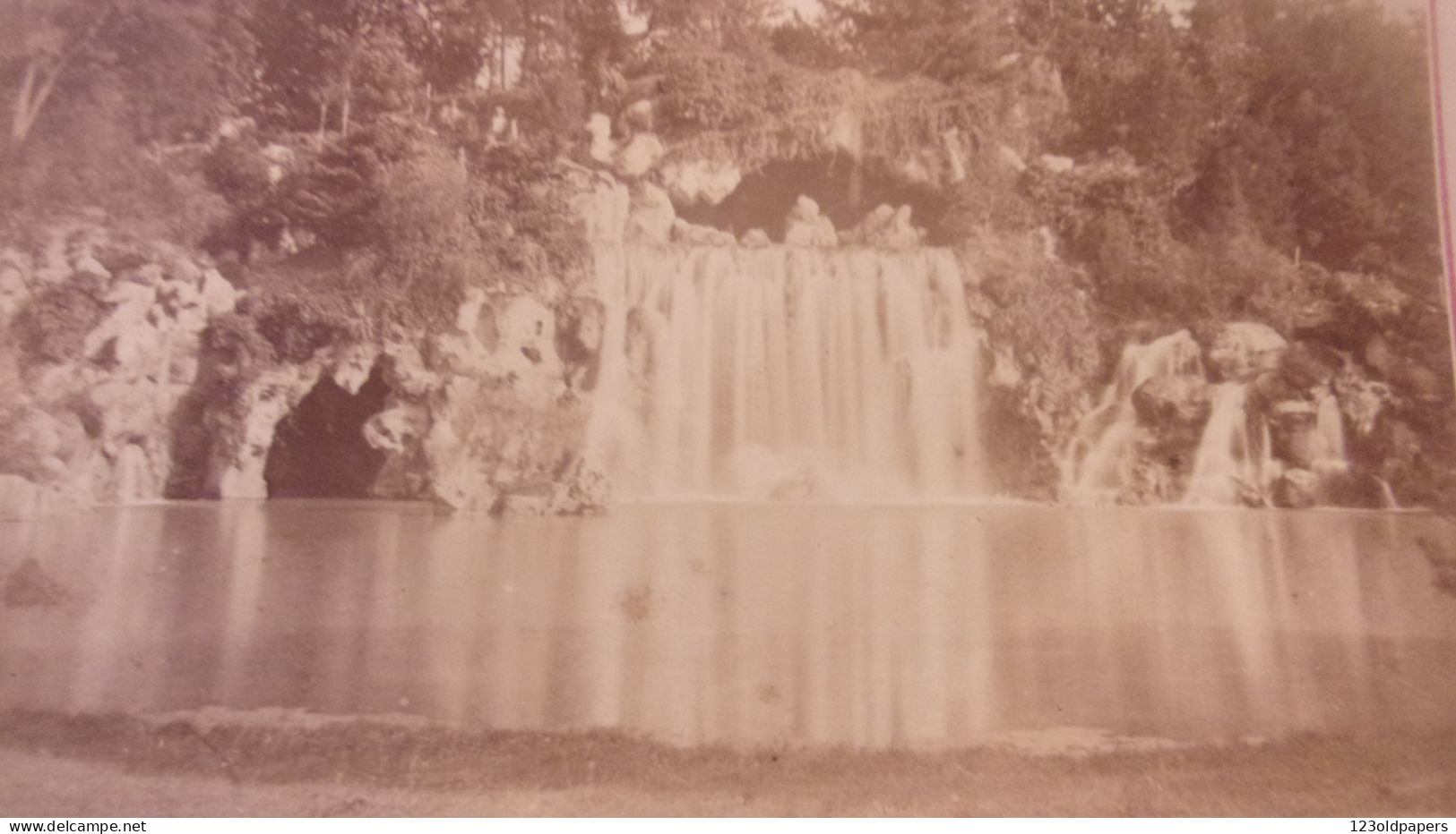 XIX  EME CABINET PARIS BOIS BOULOGNE CASCADE J R PHOTO - Anciennes (Av. 1900)