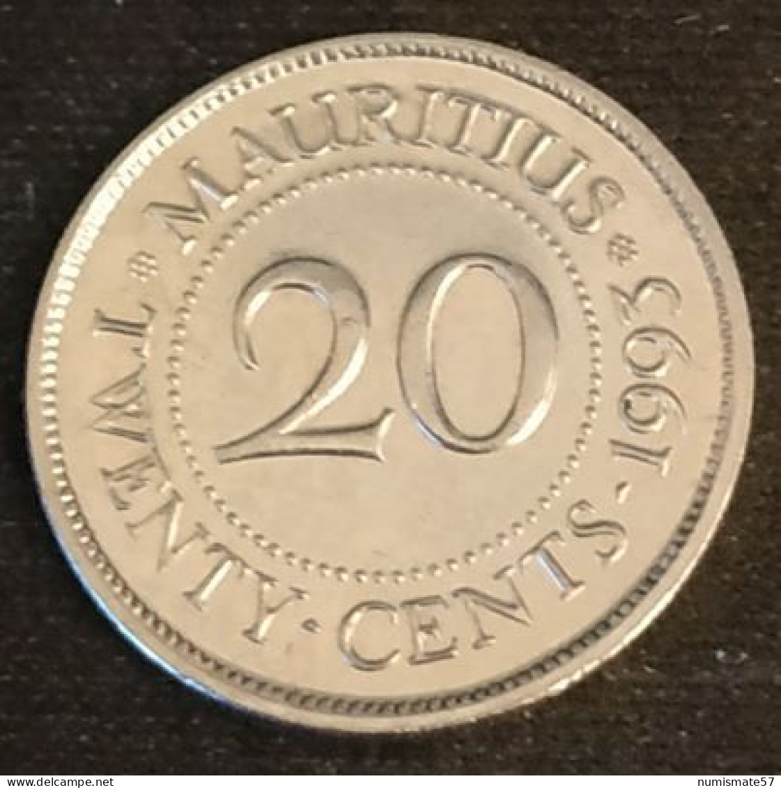 ILE MAURICE - MAURITIUS - 20 CENTS 1993 - Sir Seewoosagur Ramgoolam - KM 53 - Mauritius