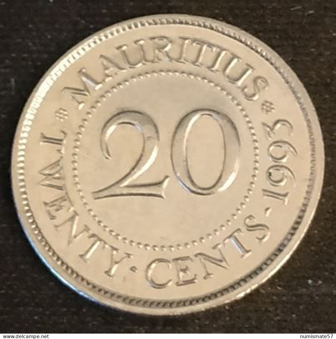 ILE MAURICE - MAURITIUS - 20 CENTS 1993 - Sir Seewoosagur Ramgoolam - KM 53 - Maurice