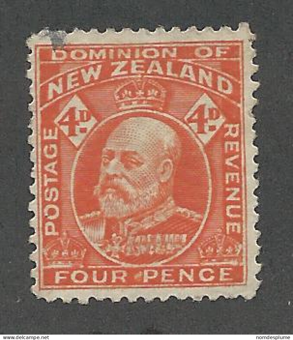 25123) New Zealand 1909 Red Orange - Usati