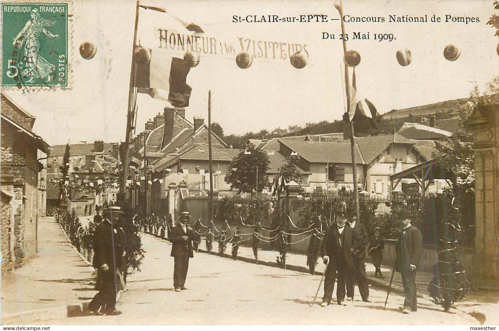 SAINT CLAIR SUR EPTE Concours De Pompes Du 23 Mai 1909 - CARTE PHOTO - Saint-Clair-sur-Epte